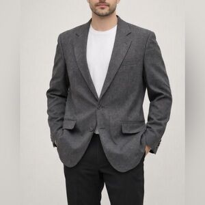 Vtg Bill Blass Men Gray Pinstripe Wool Blazer Sport Coat Classic 80s Business 37